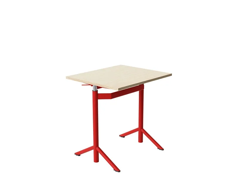 Elevbord Atlas 1132, 700x600mm, eg højtrykslaminat, rødt stel