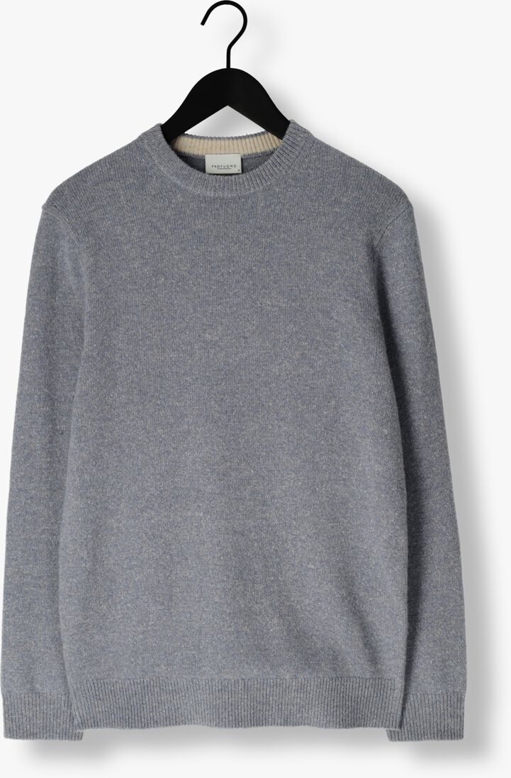 grijze profuomo trui pullover crew neck woolblend
