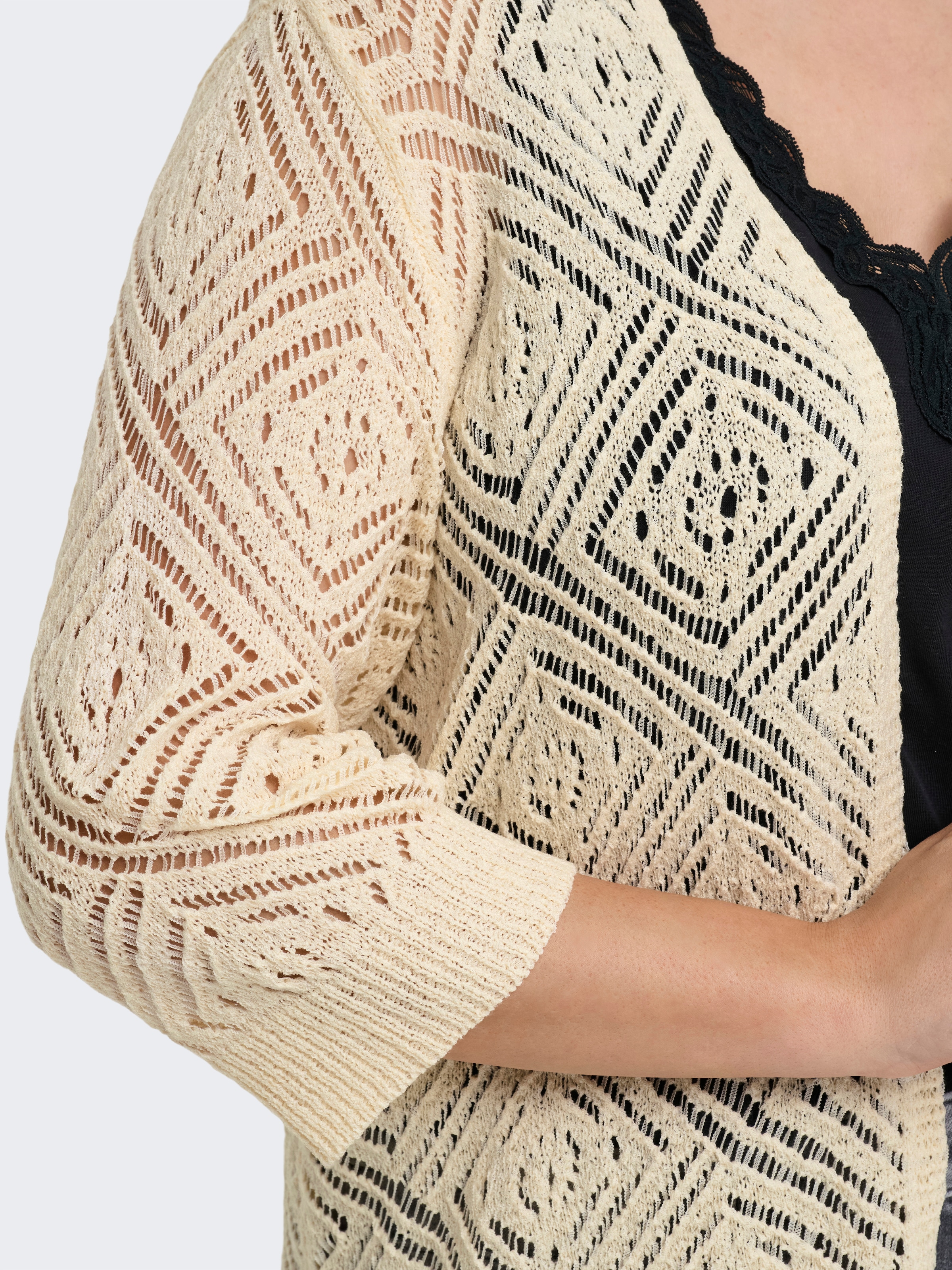 ONLY CARMAKOMA Strickjacke »CARWISTY 3/4 SL OPEN CARDIGAN KNT«