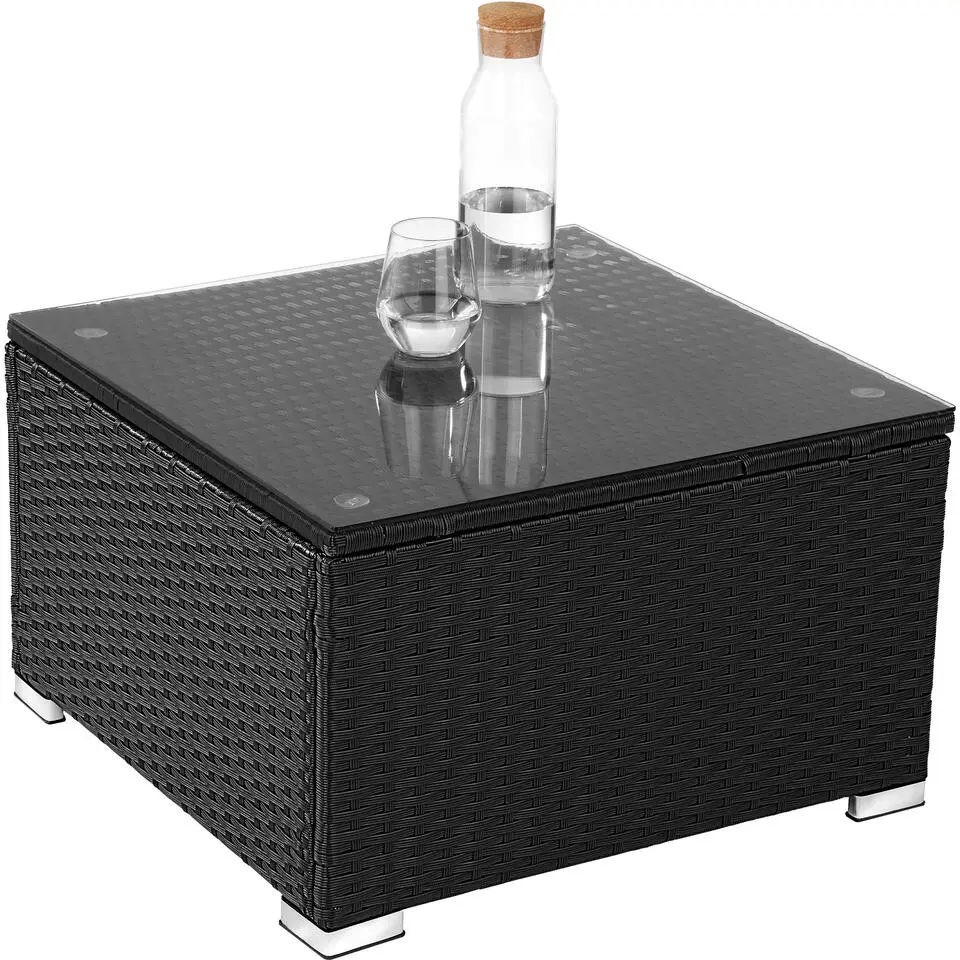tectake Wicker lounge Lignano, Zwart