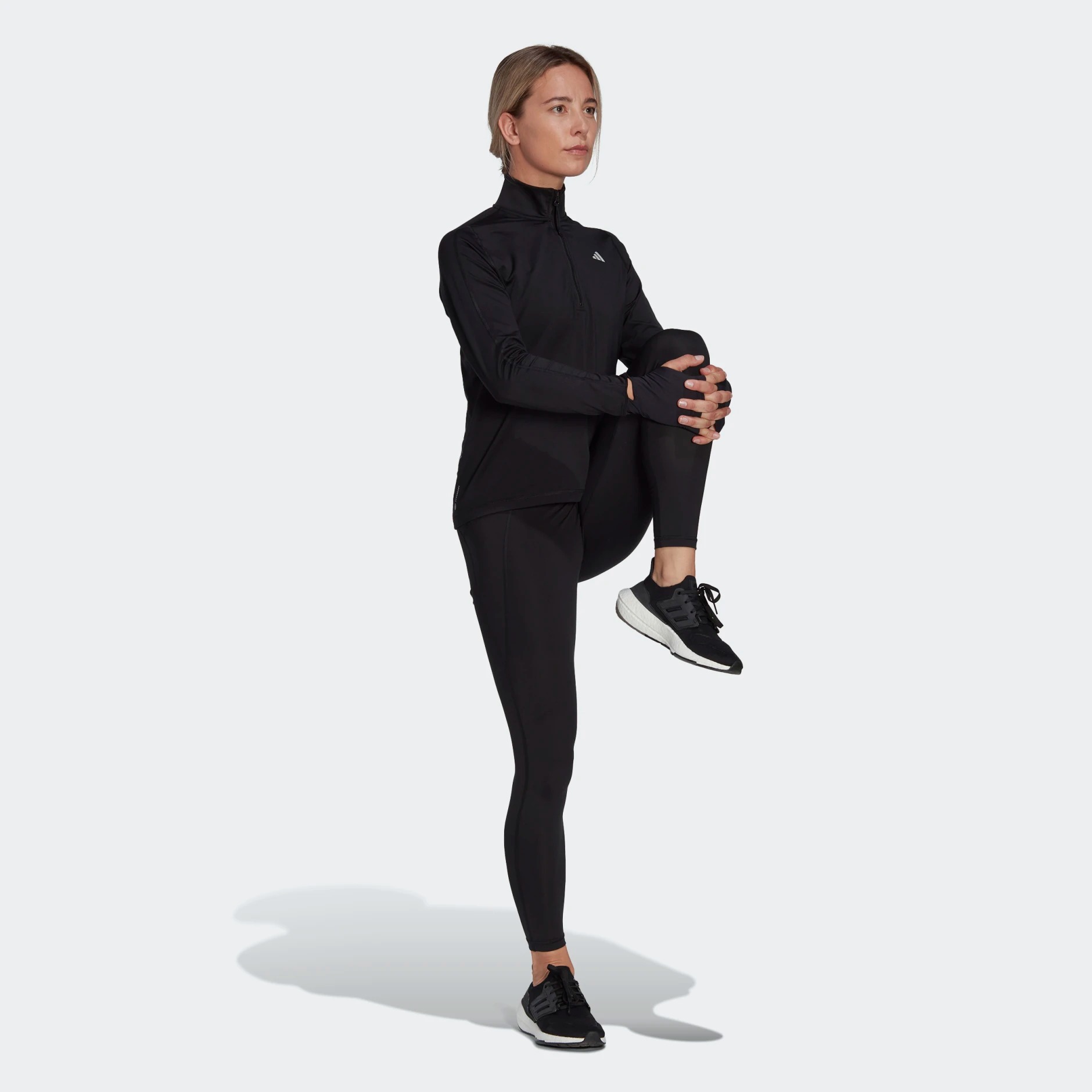 Fast Running 1/2-Zip LS Top Dame Black