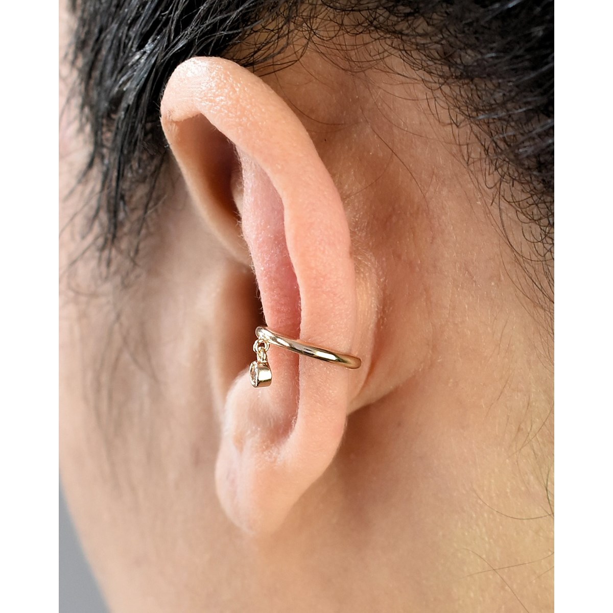Clip d'oreille earcuff oxyde de zirconium pendant Plaqué OR 750 3 microns