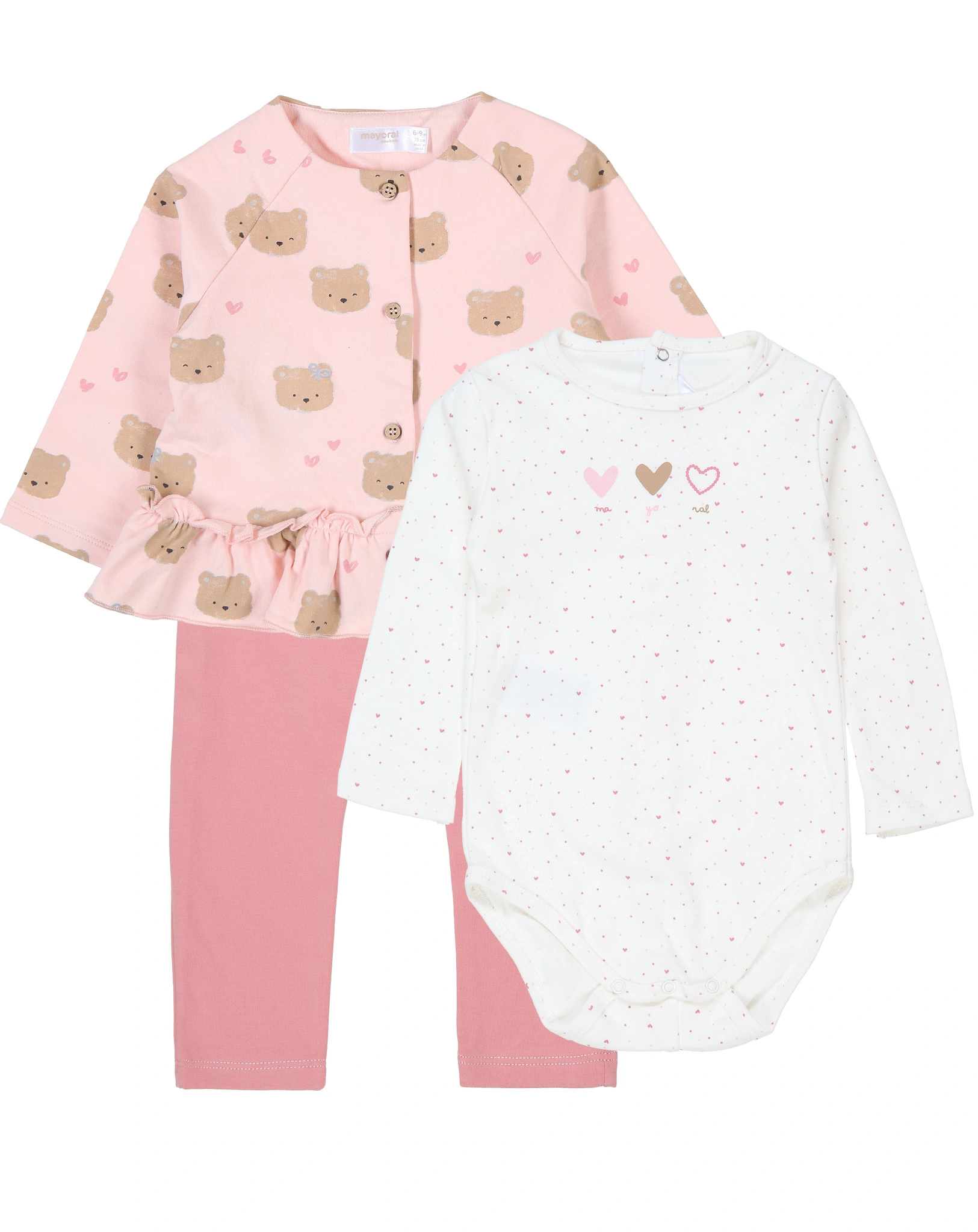Strickjacke SPORTY 3-teilig in babyrosa