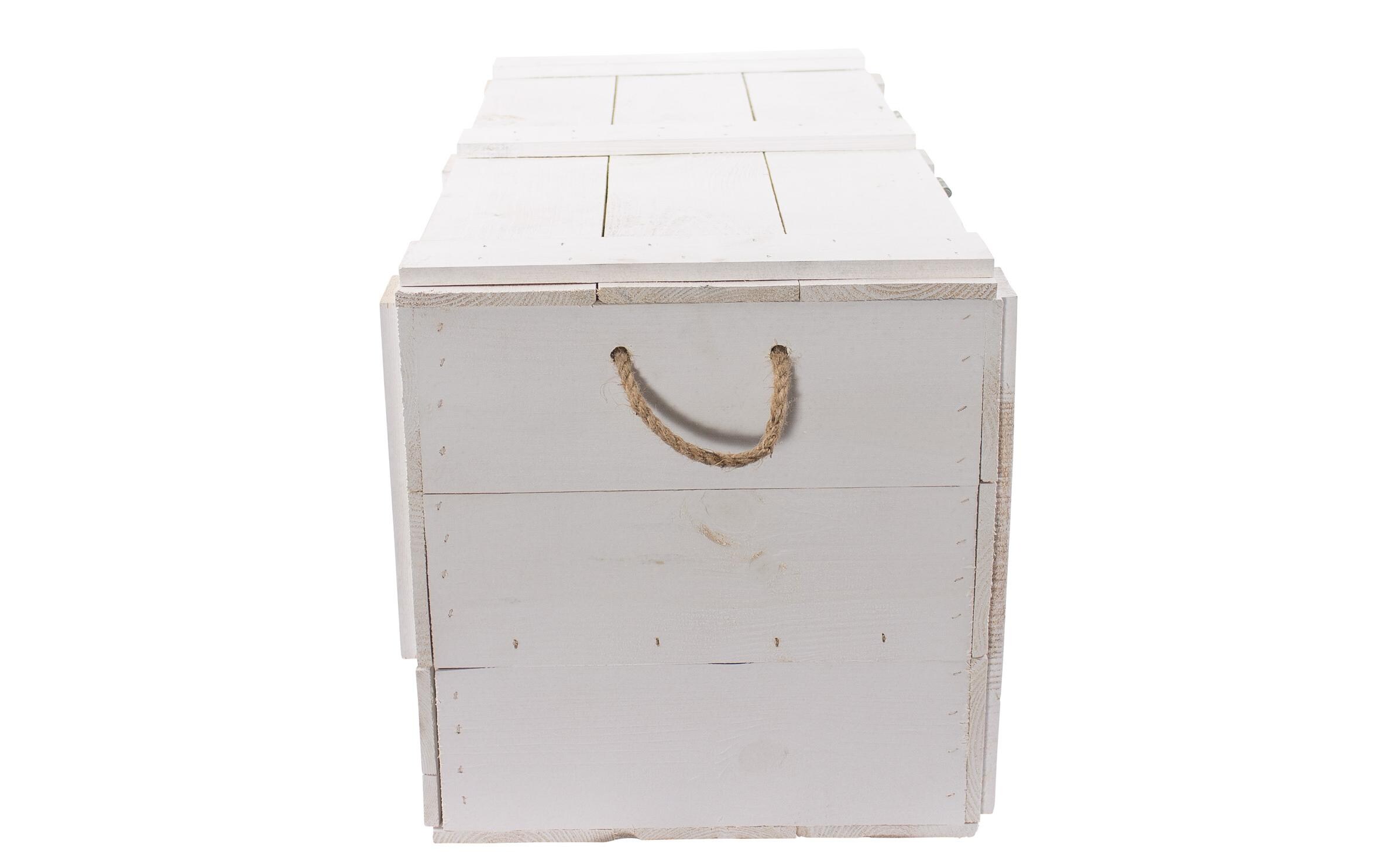 Truhe Vintage Weiss, 85 x 40 cmHolztruhe mit 2 Schubladen