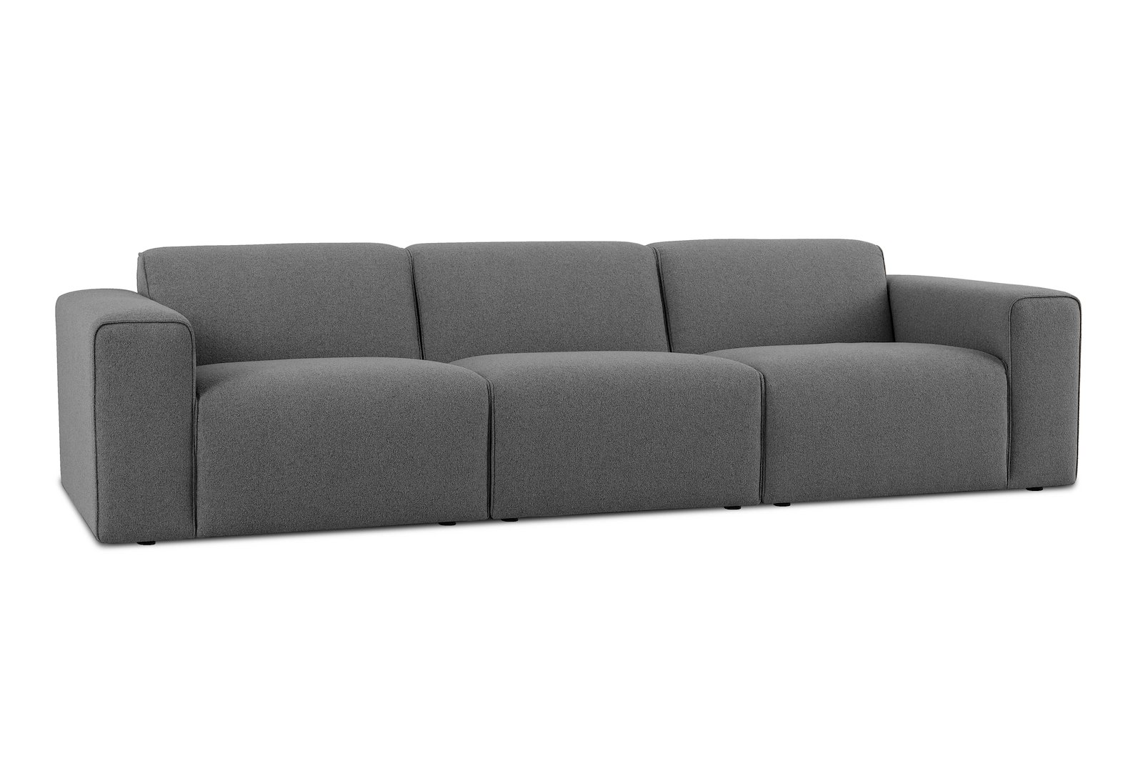 Styl 3-seter Tekstil Neve 3 Grey med sorte ben.
