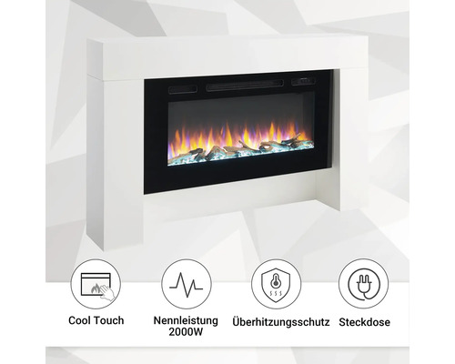 Elektrische haard Balderia 141x88 cm 2000 Watt incl. afstandsbediening
