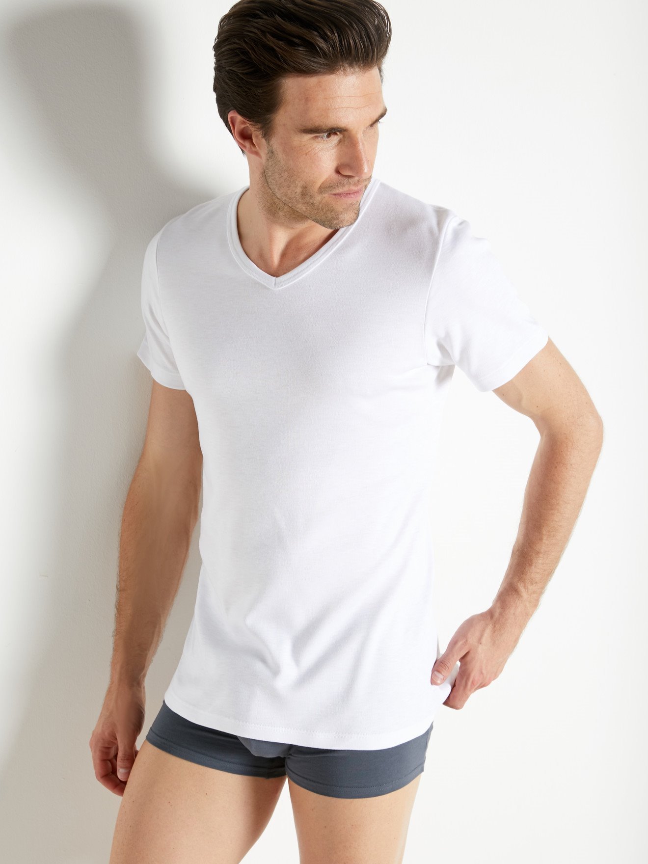 Lot de 2 maillots de corps col V