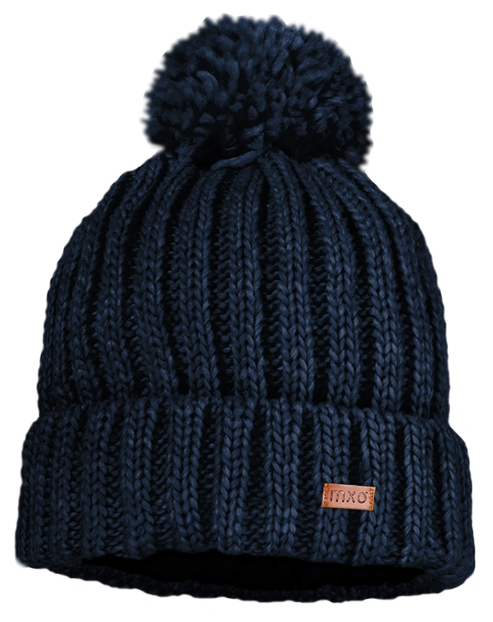 Strickmütze POMPON RIB in navy