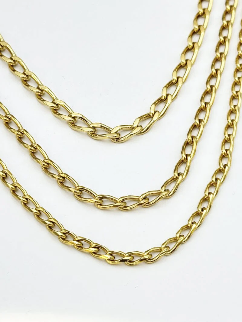 Mellow Moon Figaro Mesh Necklace figaro02 forgyldt