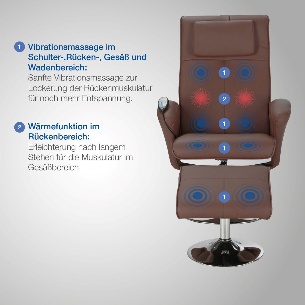 aktivshop Relaxsessel mit Massagefunktion & Hocker »Design«