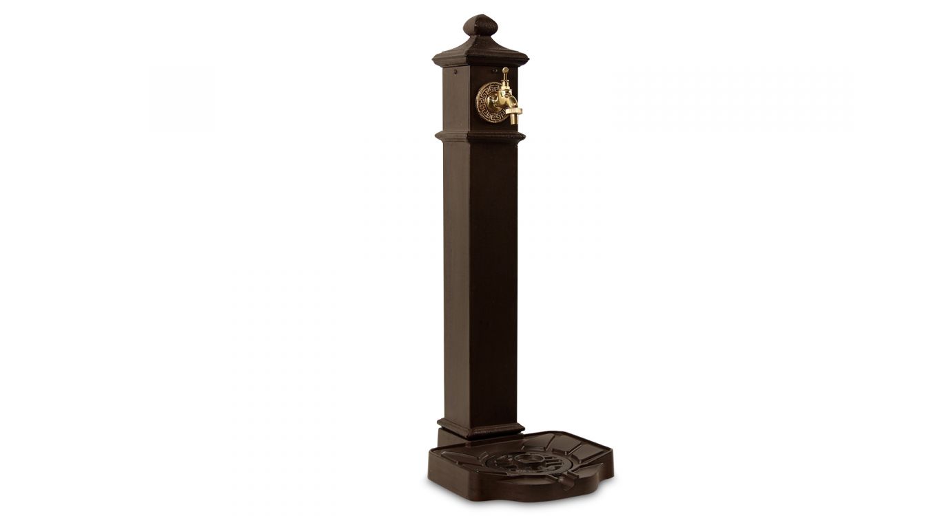 Fontaine de jardin aluminium-métal marron 33x29x80cm