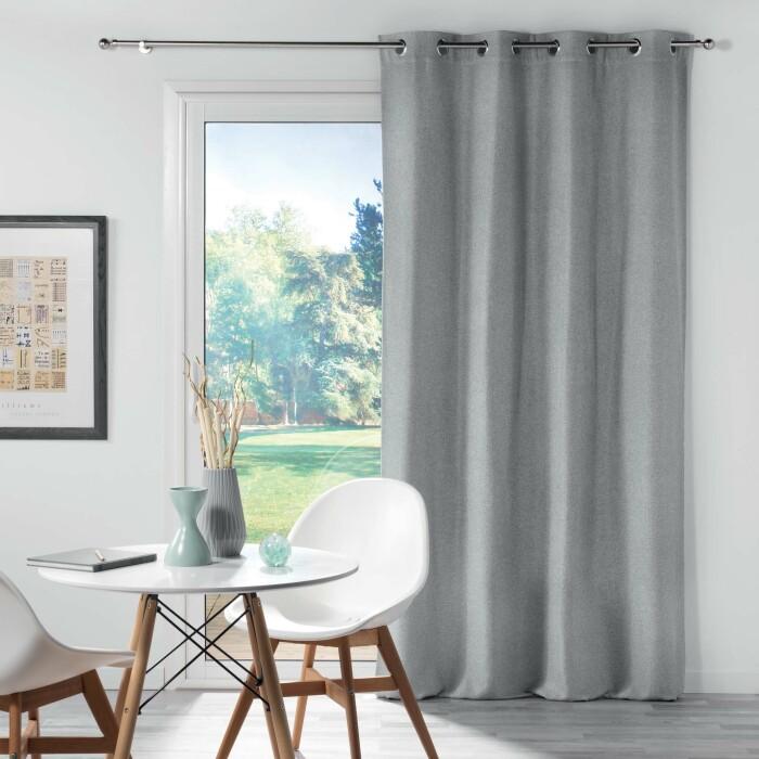 RIDEAU A OEILLETS 135X240CM UNI CHINEA GRIS