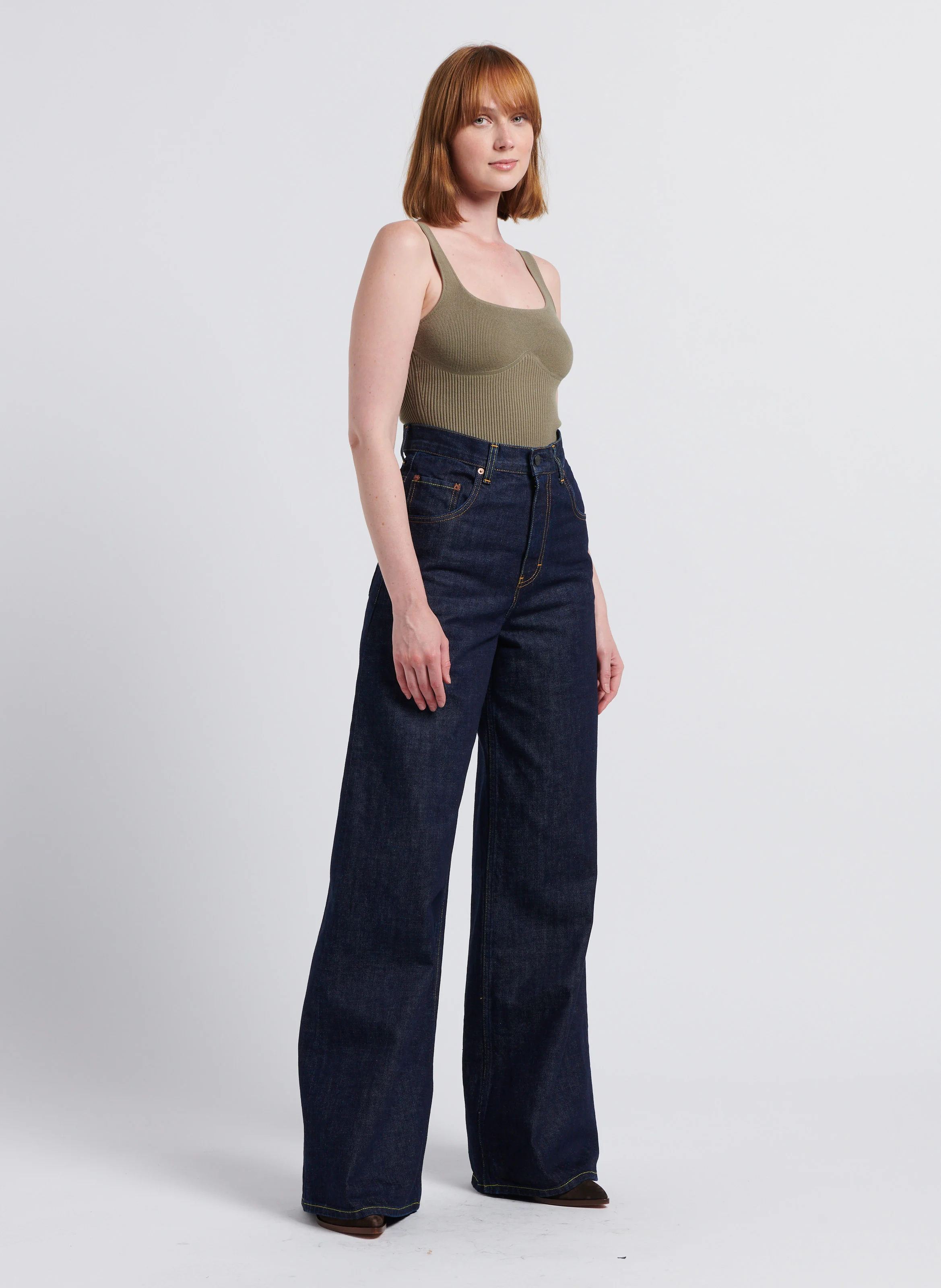 PARKER - Jean large taille haute | Bleu