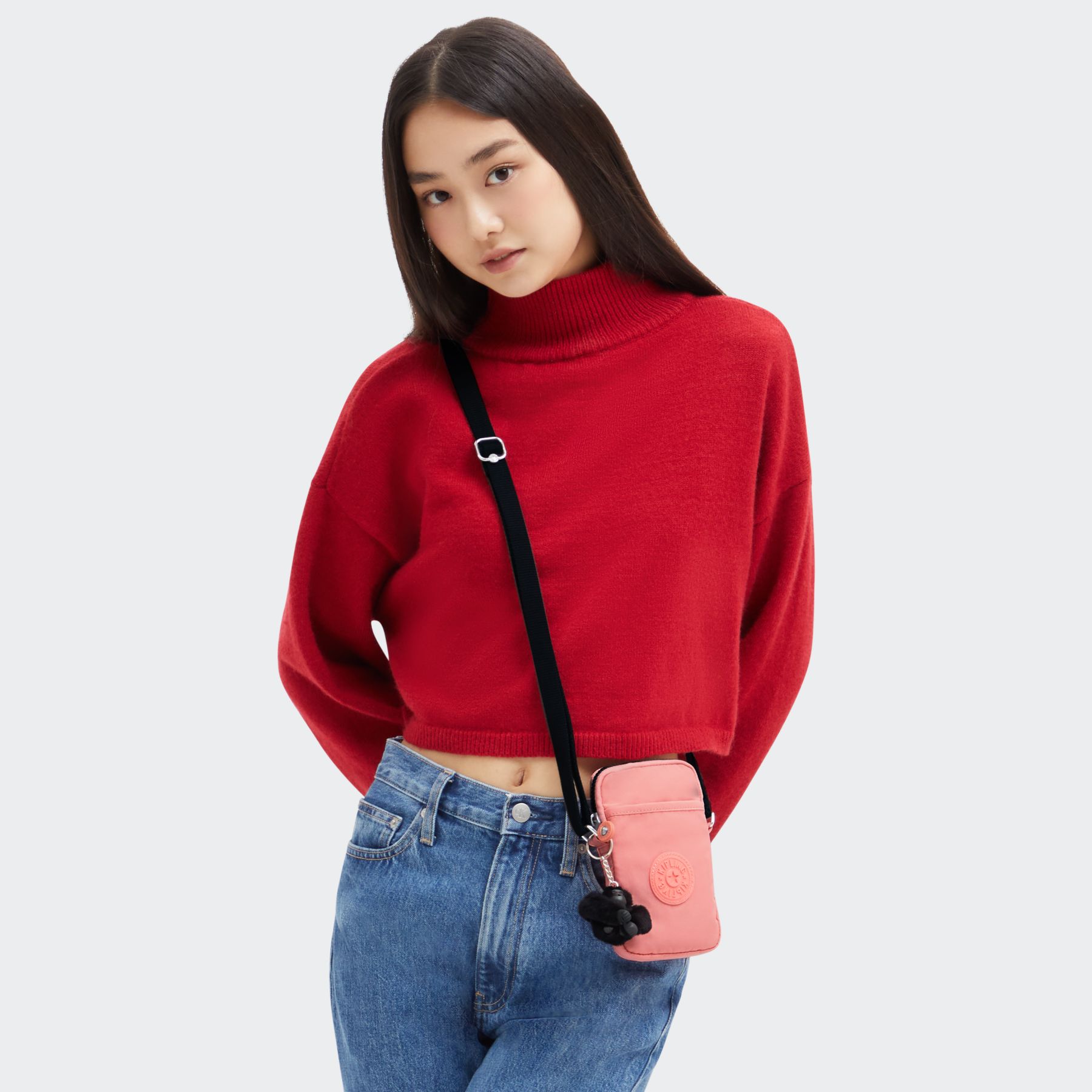 TALLY Sac pour Téléphone avec Bandoulière Ajustable - Peach Peace