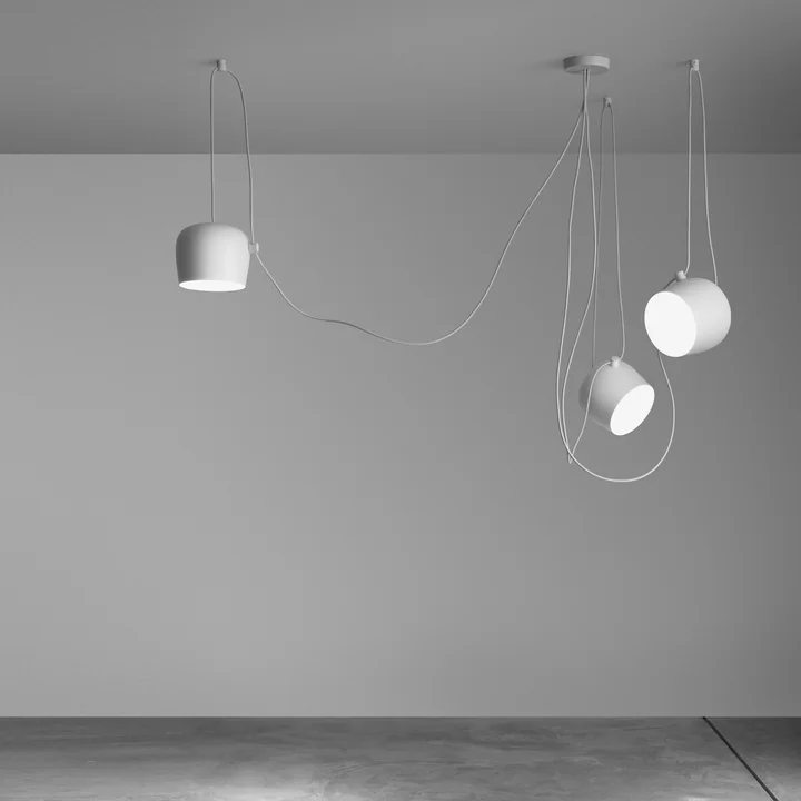 Flos - AIM LED-Pendelleuchten-Set (3 Pendelleuchten   Vielfach-Rosette), schwarz