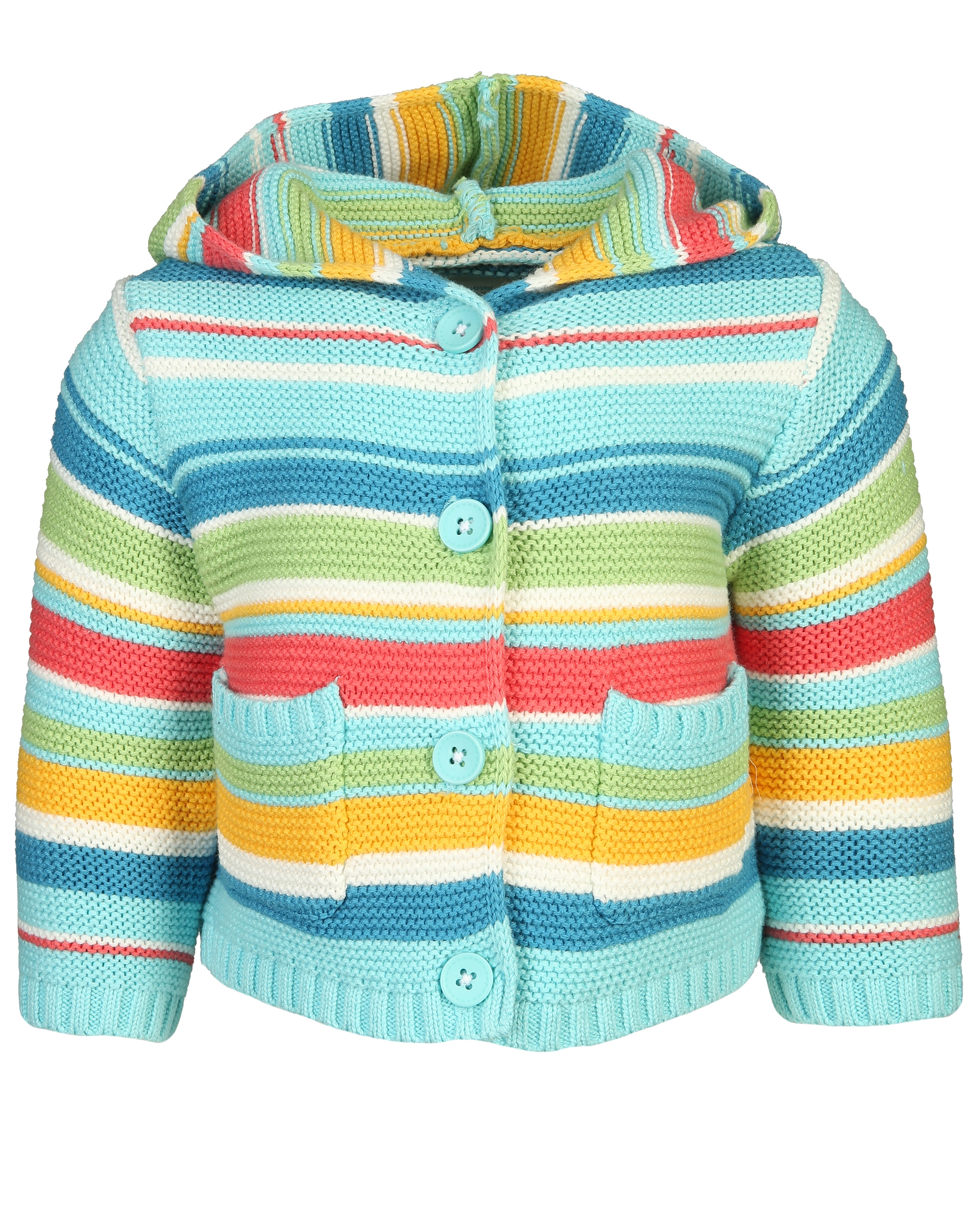 Strickjacke KARIBIK gestreift in aqua/bunt