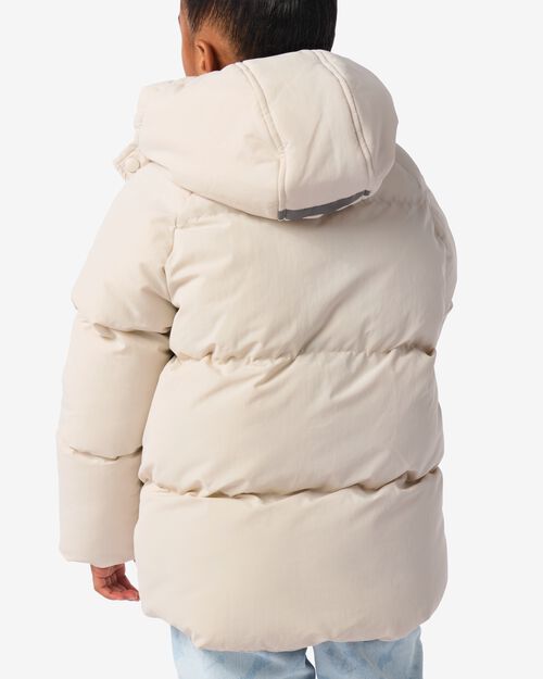 manteau enfant rembourré peluche blanc cassé