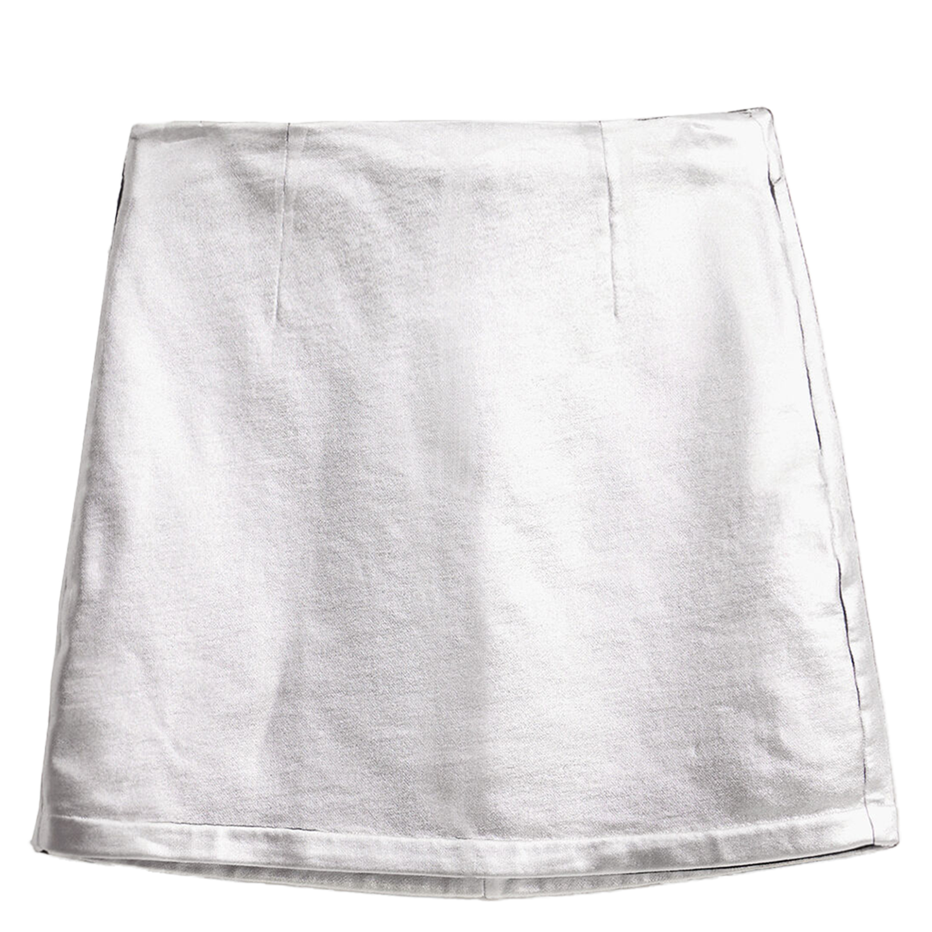 Jupe courte en coton | Argent