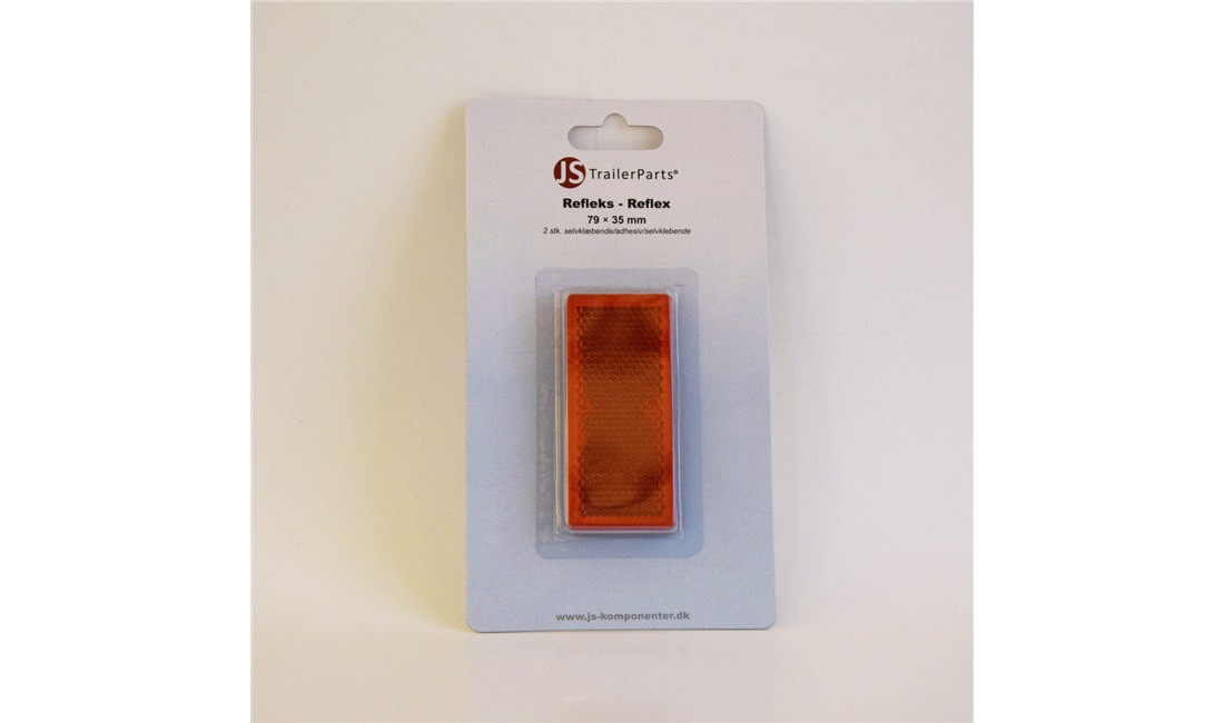 Refleks rød 85x38mm 2 stk selvklæbende