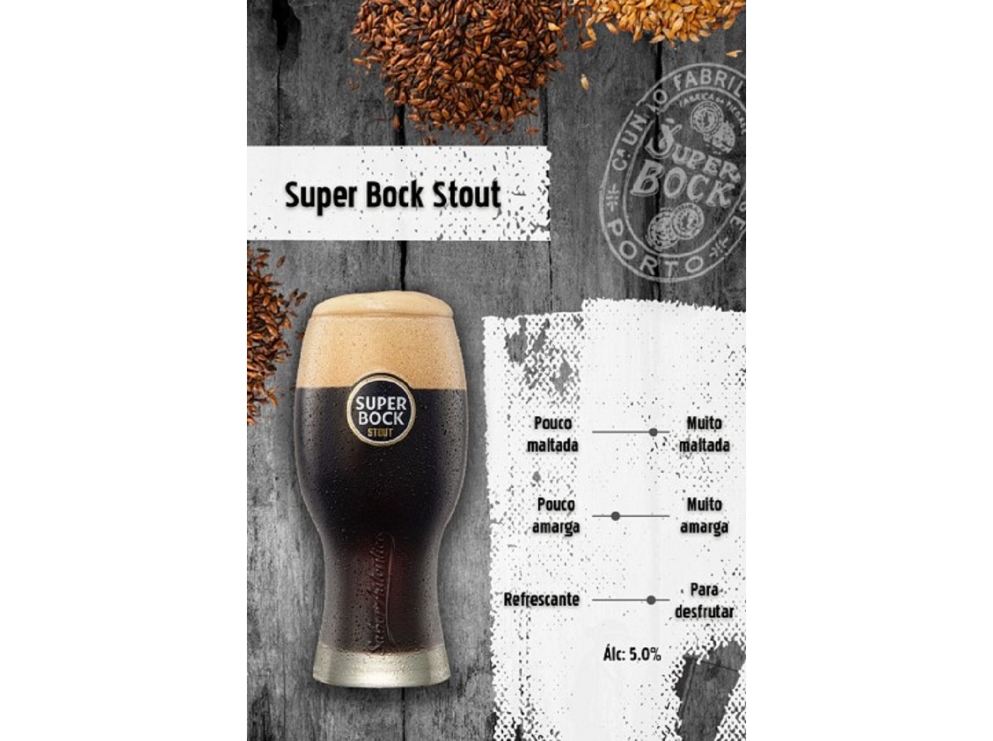 CERVEJA SUPER BOCK STOUT COM ÁLCOOL TARA PERDIDA 6X0.33L