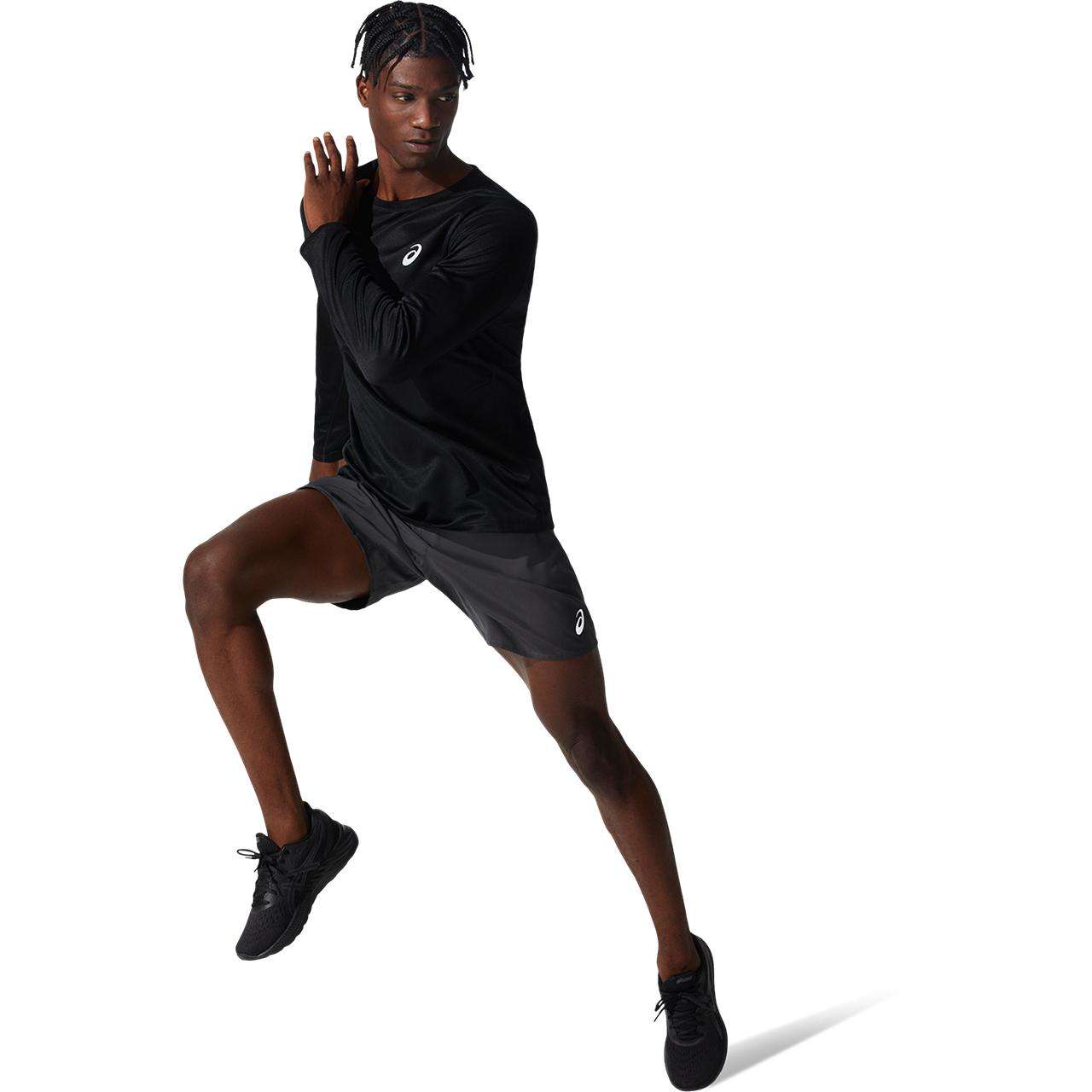 ASICS Core Hardloopshirt Lange Mouwen Zwart/Zilver Heren