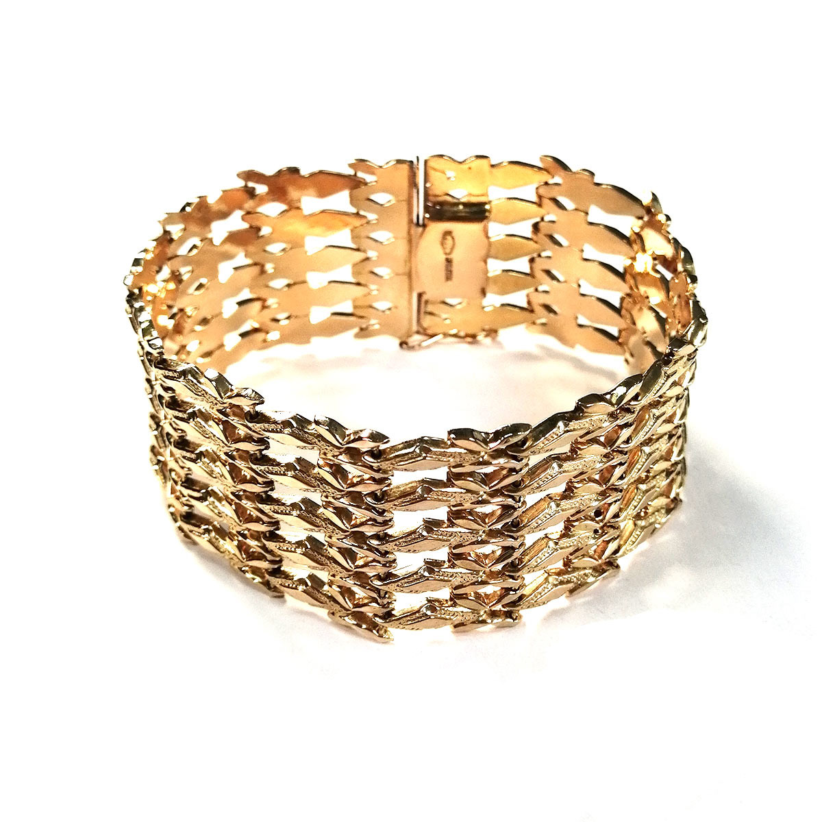 Bracelet d'occasion or 750 jaune maille fantaisie 21 cm