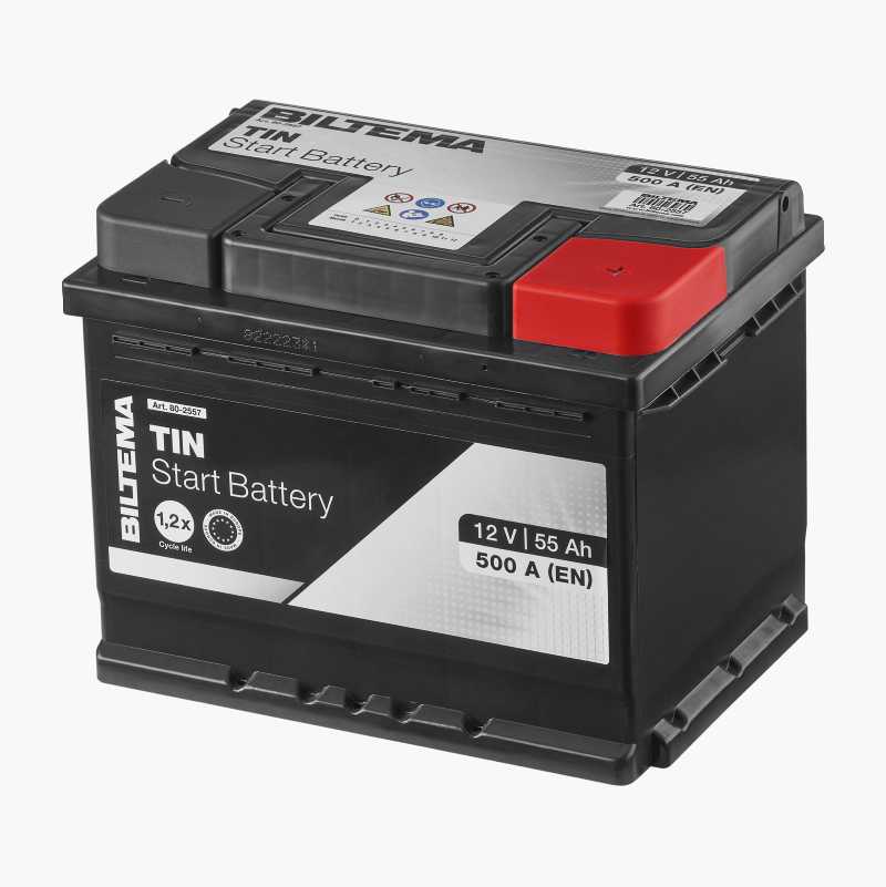Startbatteri, 12 V, 55 Ah