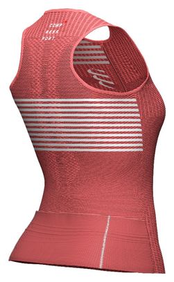 Maillot Sans Manches Femme Compressport Tri Postural Rouge Corail