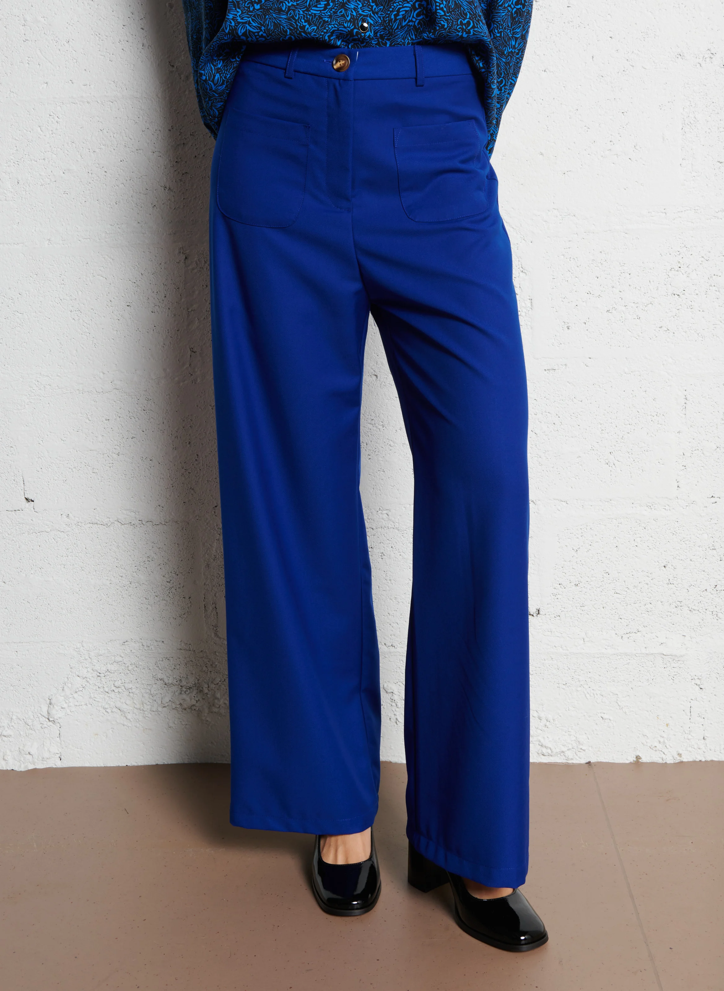 SONNY - Pantalon droit en coton mélangé | Bleu