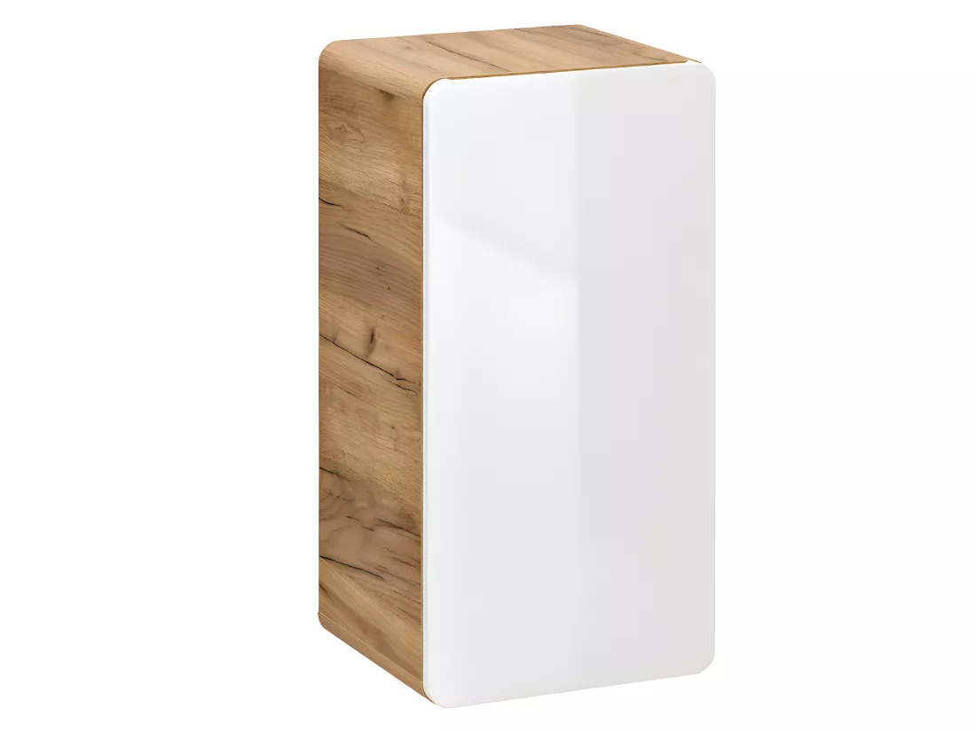 Colonne de salle de bain coloris naturel et blanc - L32 x l35 x H68 cm - ARUBA