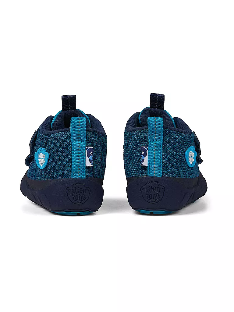 AFFENZAHN Kinder Barfußschuhe - Übergangsschuh KNIT HAPPY Bär dunkelblau