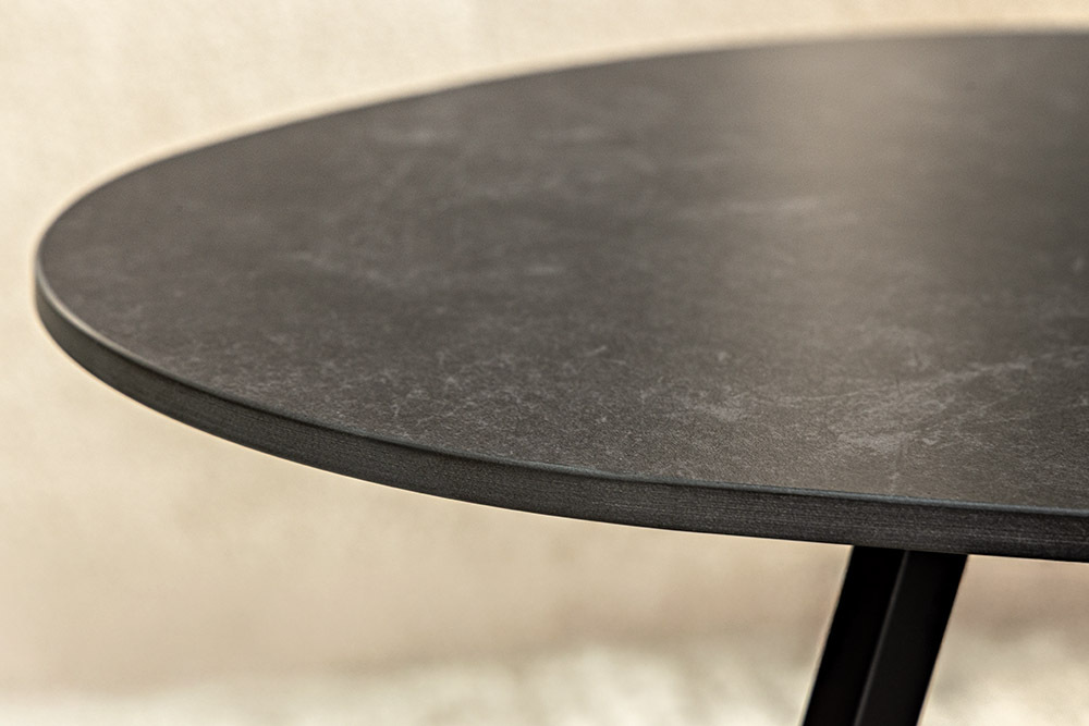 Design Couchtisch MARVELOUS 90cm anthrazit Marmor Keramik schwarzes Metall