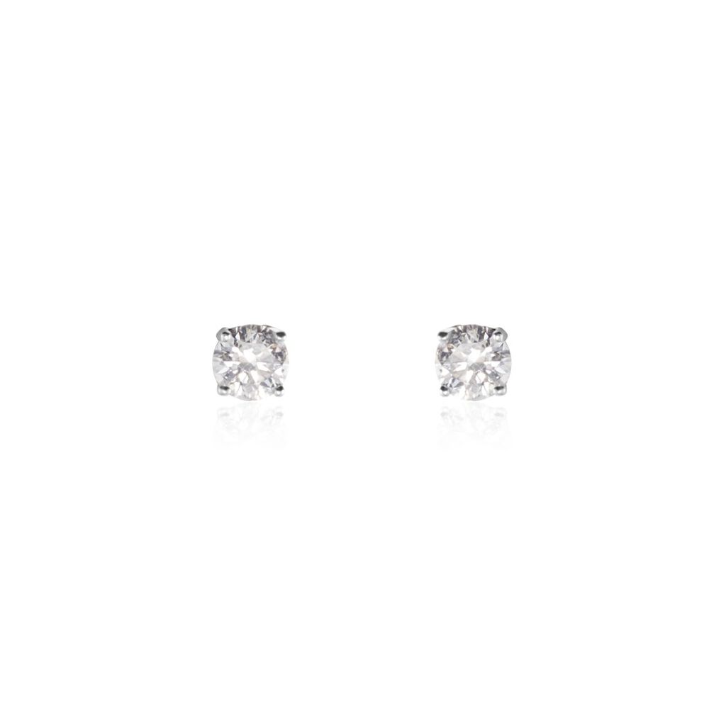 Boucles D'oreilles Puces Aphrodite Or Blanc Diamant
