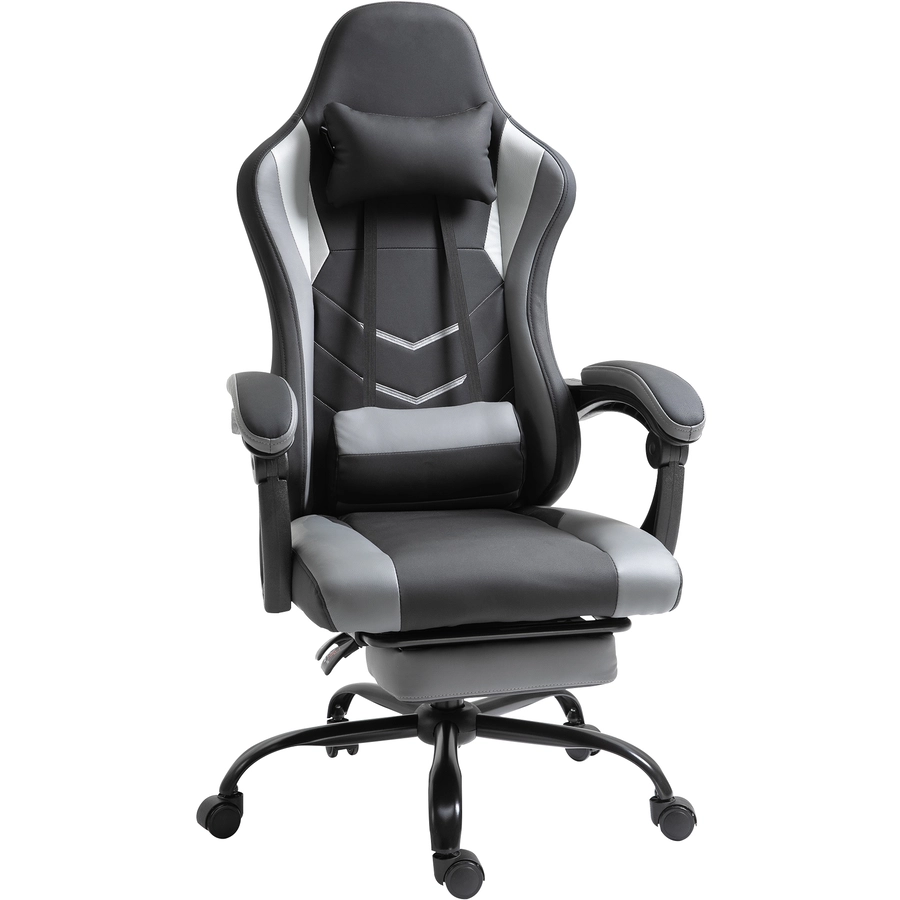 Vinsetto Gamingstuhl mit Fußstütze schwarz