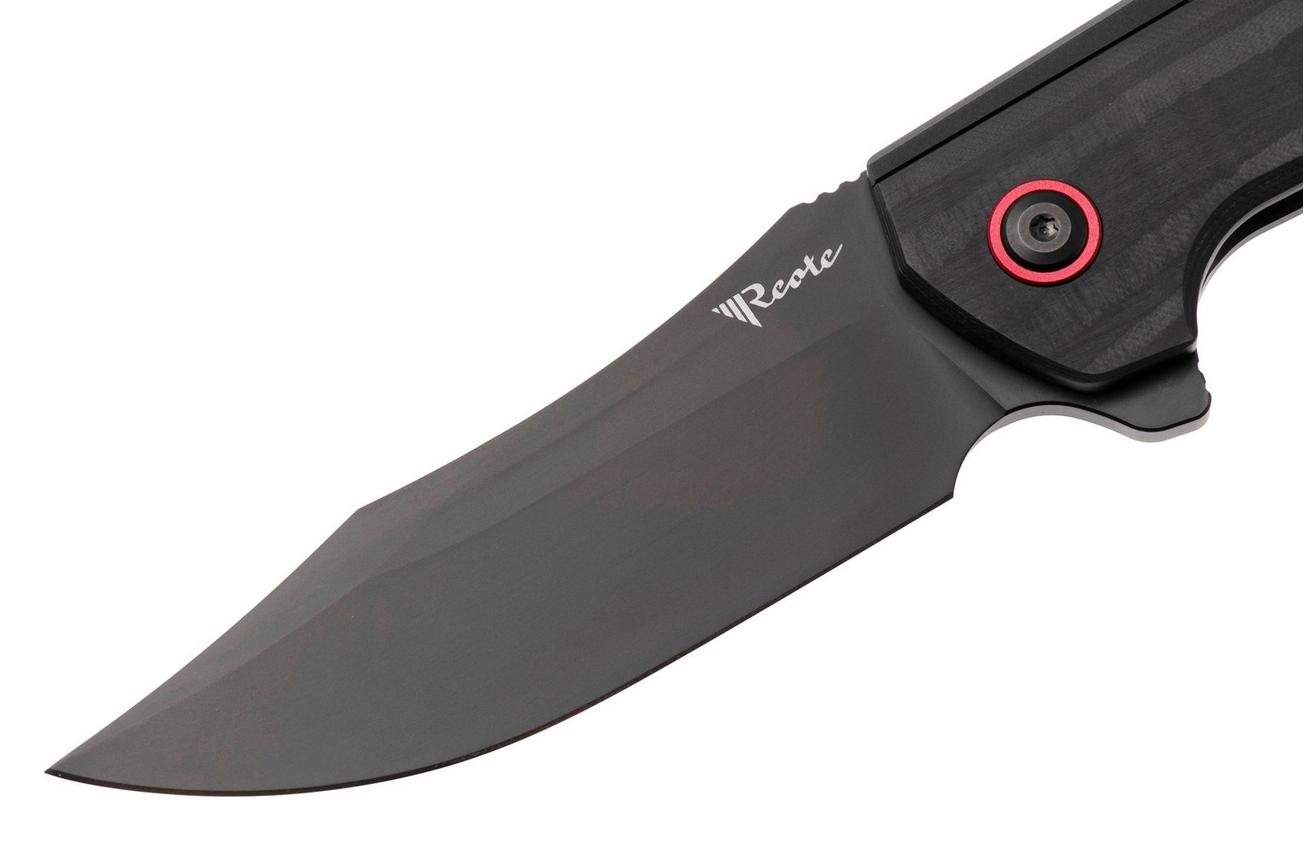 Reate Jack Jr. JJR-BL-DLC-AL-RD, Black DLC CPM S30V, Black Aluminum / Carbon Fiber, Red Hardware zakmes
