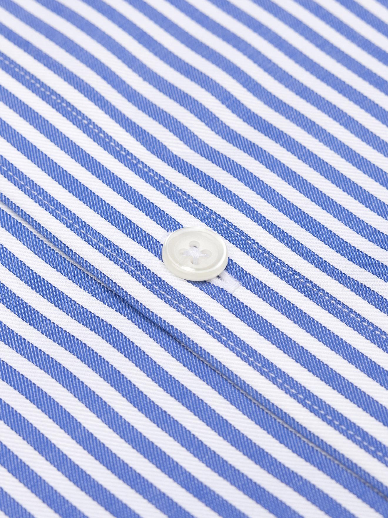 Chemise cintrée Colin à rayures bleues - Petit col