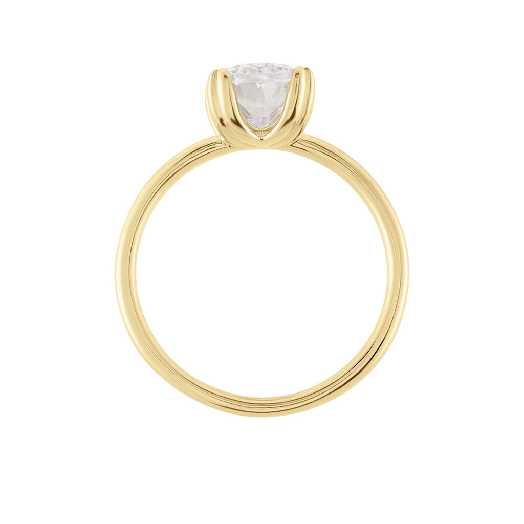 Bague Solitaire Plaqué Or Liber Oxyde De Zirconium