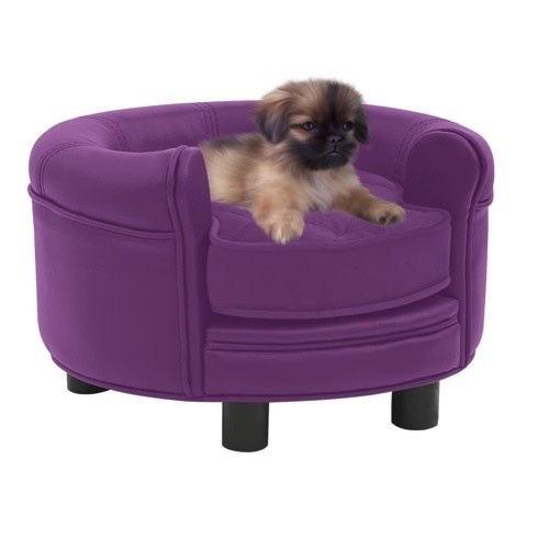 Sofá antiderrapante roxo Vidaxl para cães de pequeno porte.