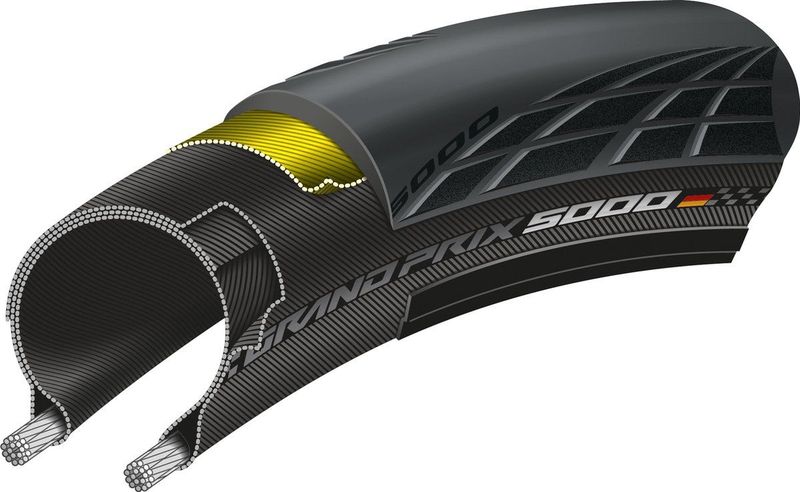 Continental - Grand Prix 5000 - Buitenband - Zwart - Vouwbaar - Geschikt voor E-bike