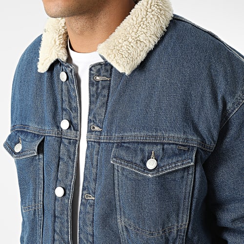 Veste Jean Col Mouton Rick Bleu Denim