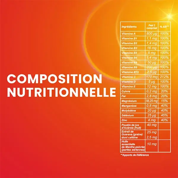 Santarome Bio Vita'max Multivitamines Effervescent Energie 30 comprimés