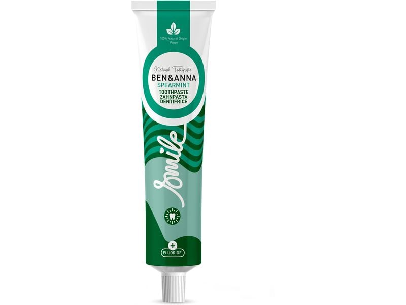 Ben & Anna Zahnpasta Mint Fluoride 75 ml Natürliche, vegane Zahnpasta mit Spearmintgeschmack