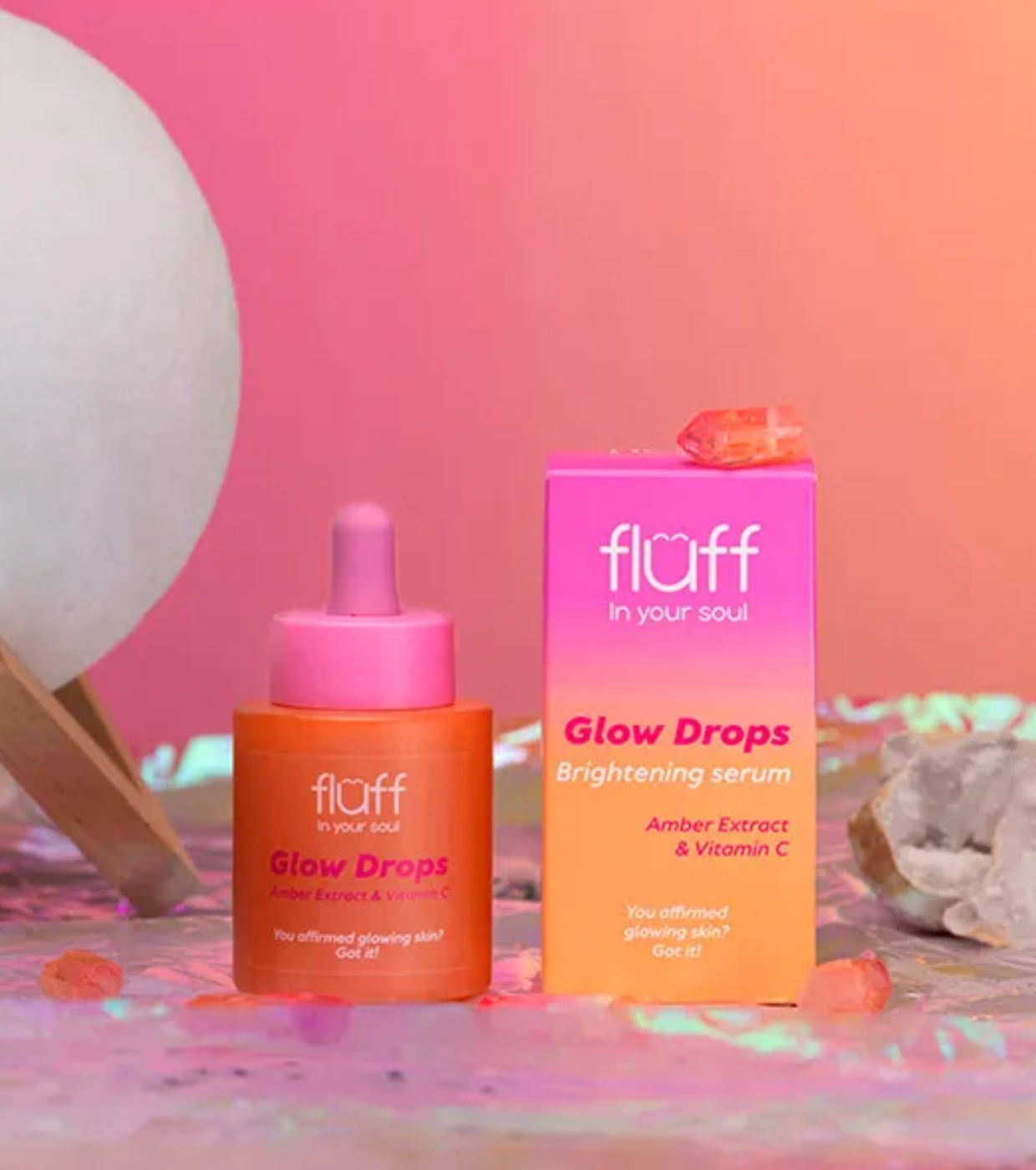Fluff - *In Your Soul* - Sérum facial iluminador com extrato de âmbar e vitamina C Glow Drops