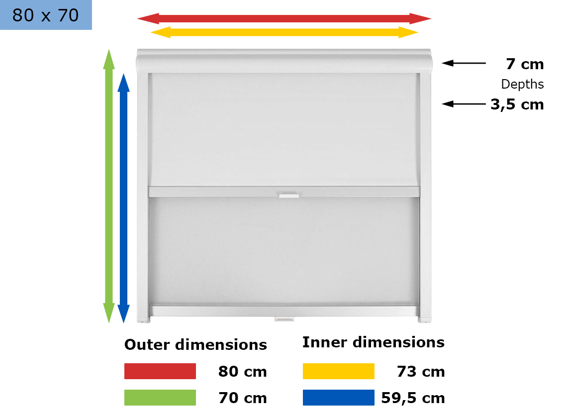 Remis Remiflair I combirollo grey - 80 x 70 cm