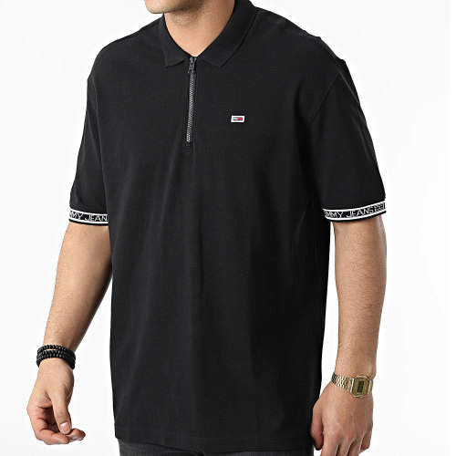 Polo Manches Courtes A Bandes New Casual Tape 2961 Noir
