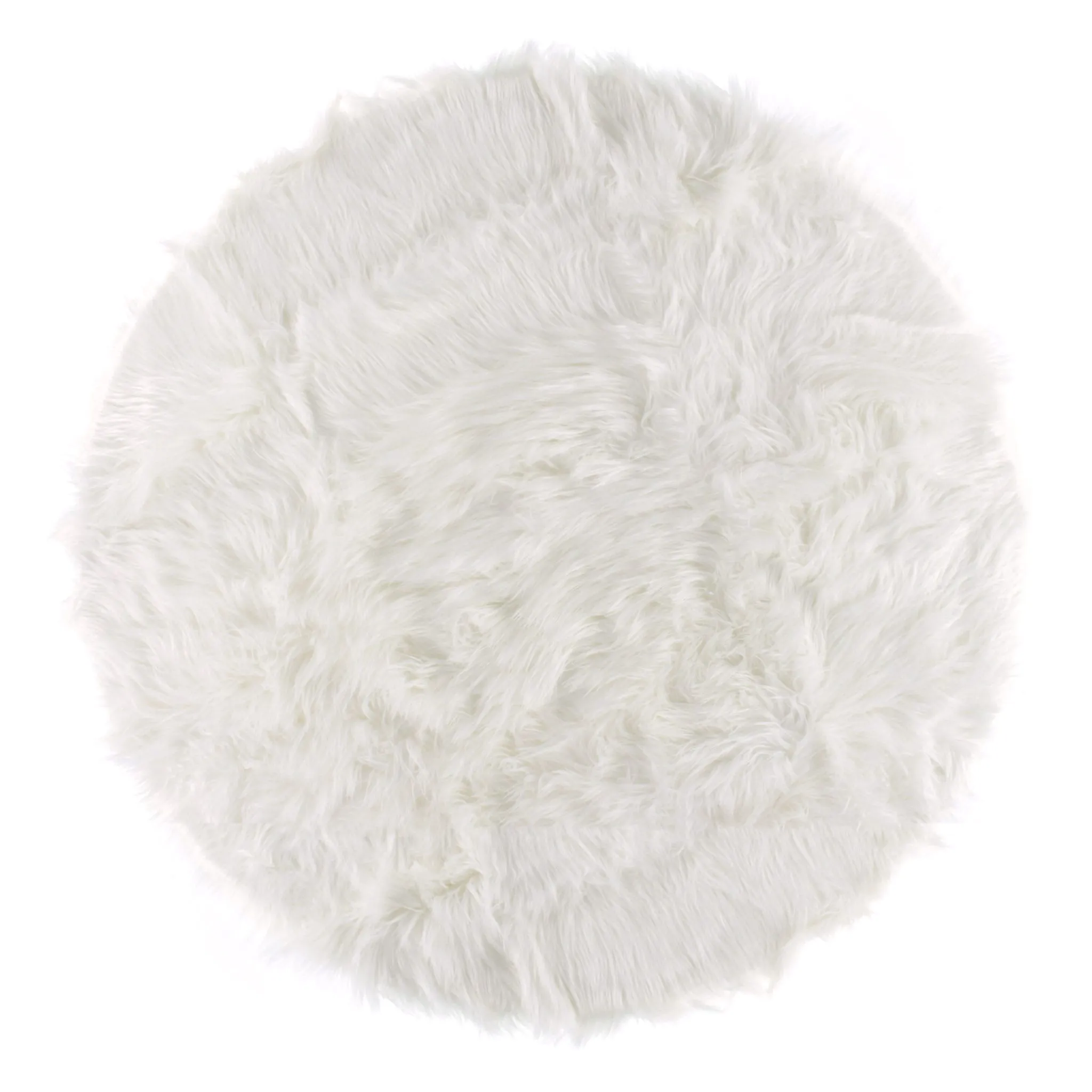 Clément - Maison Tapis Rond en Fourrure - Blanc
