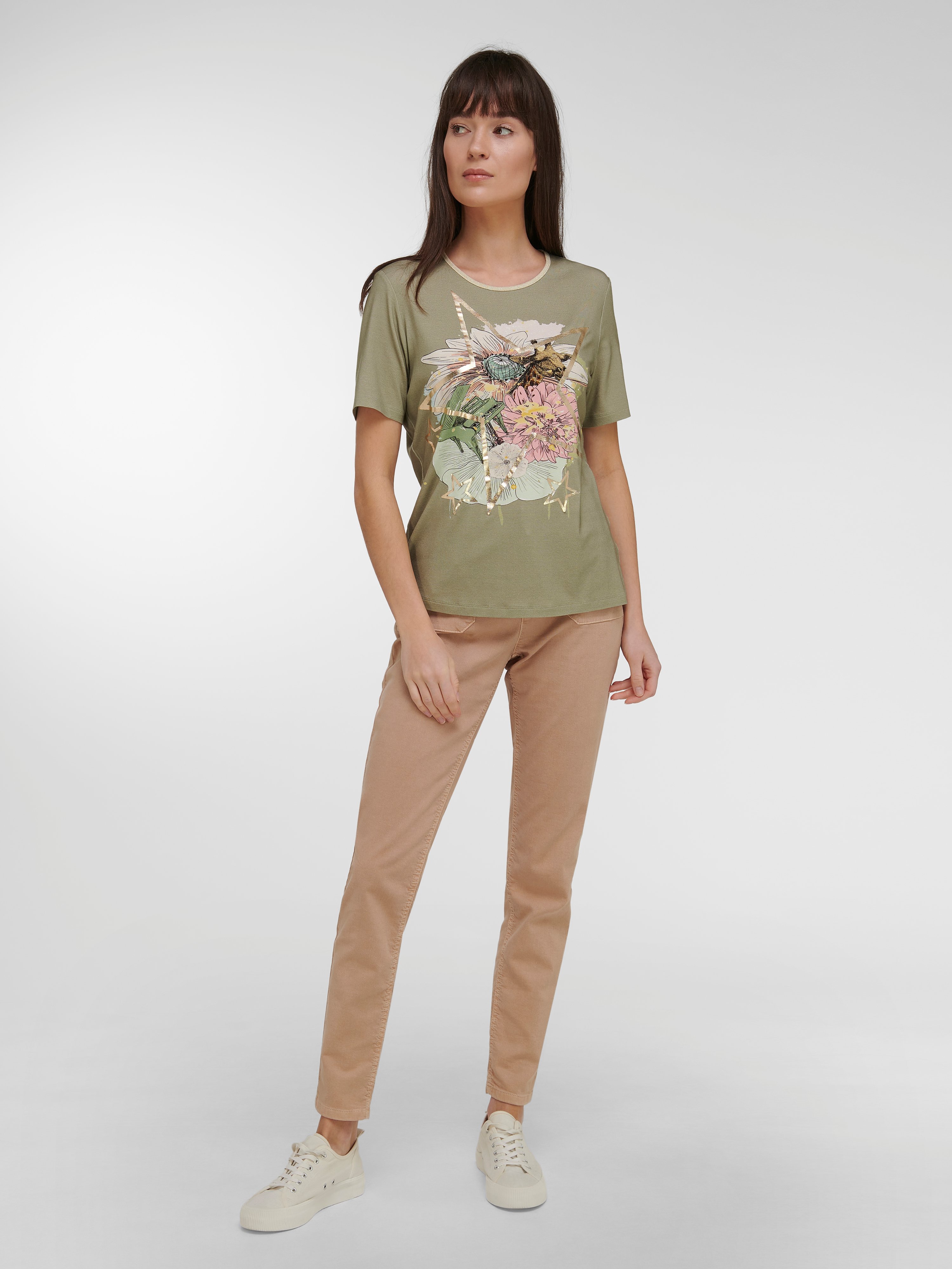 Rundhals-Shirt mit 1/2-Arm