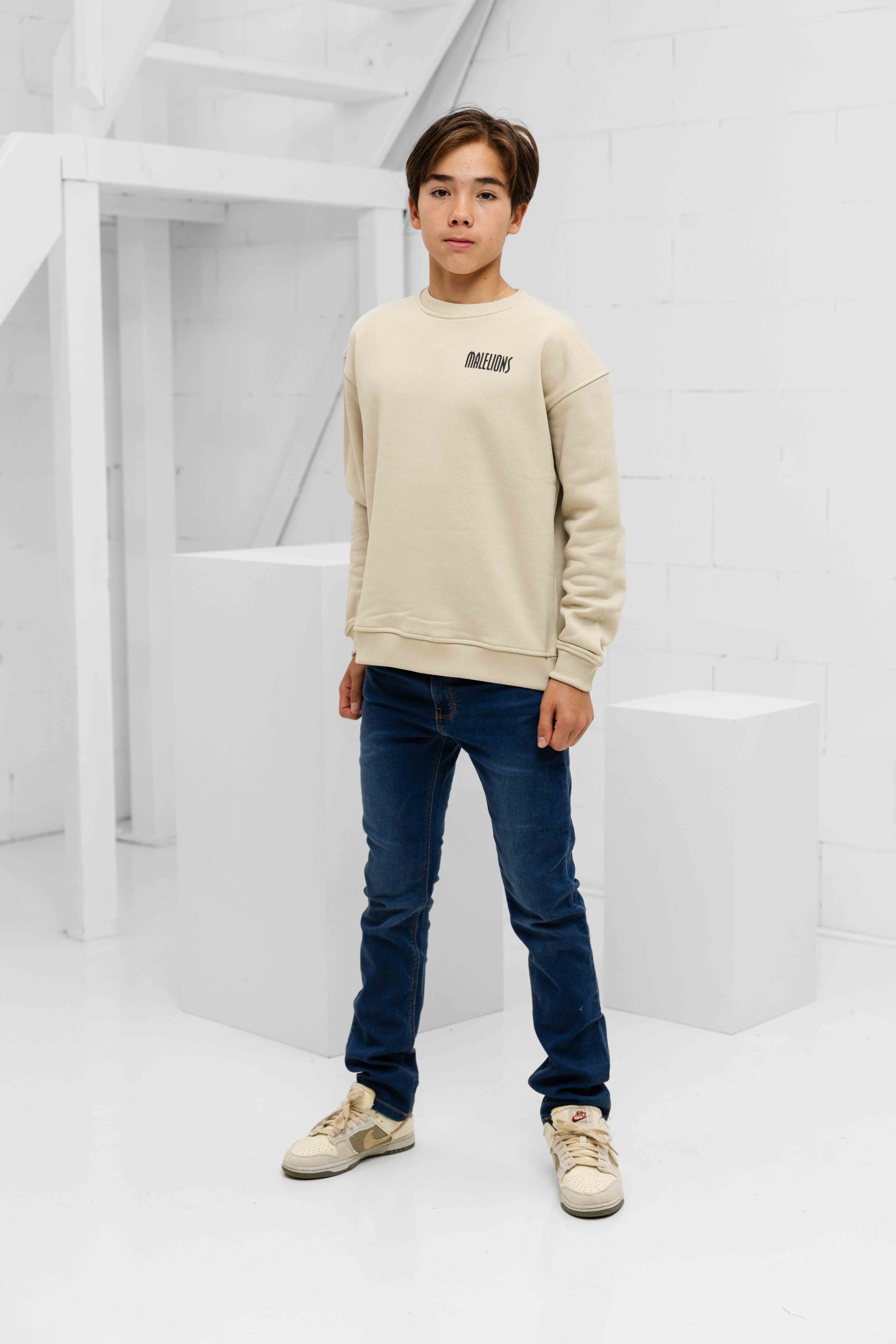 Malelions Hollywood Map Sweater Kids Beige