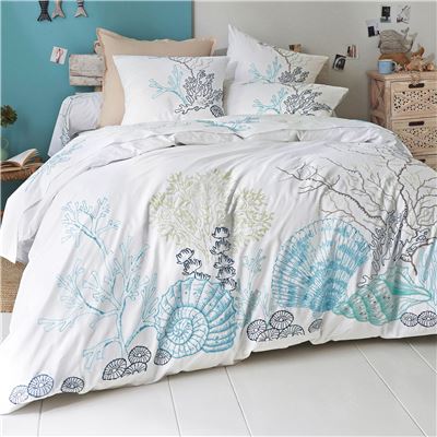 Linge de lit percale brodée