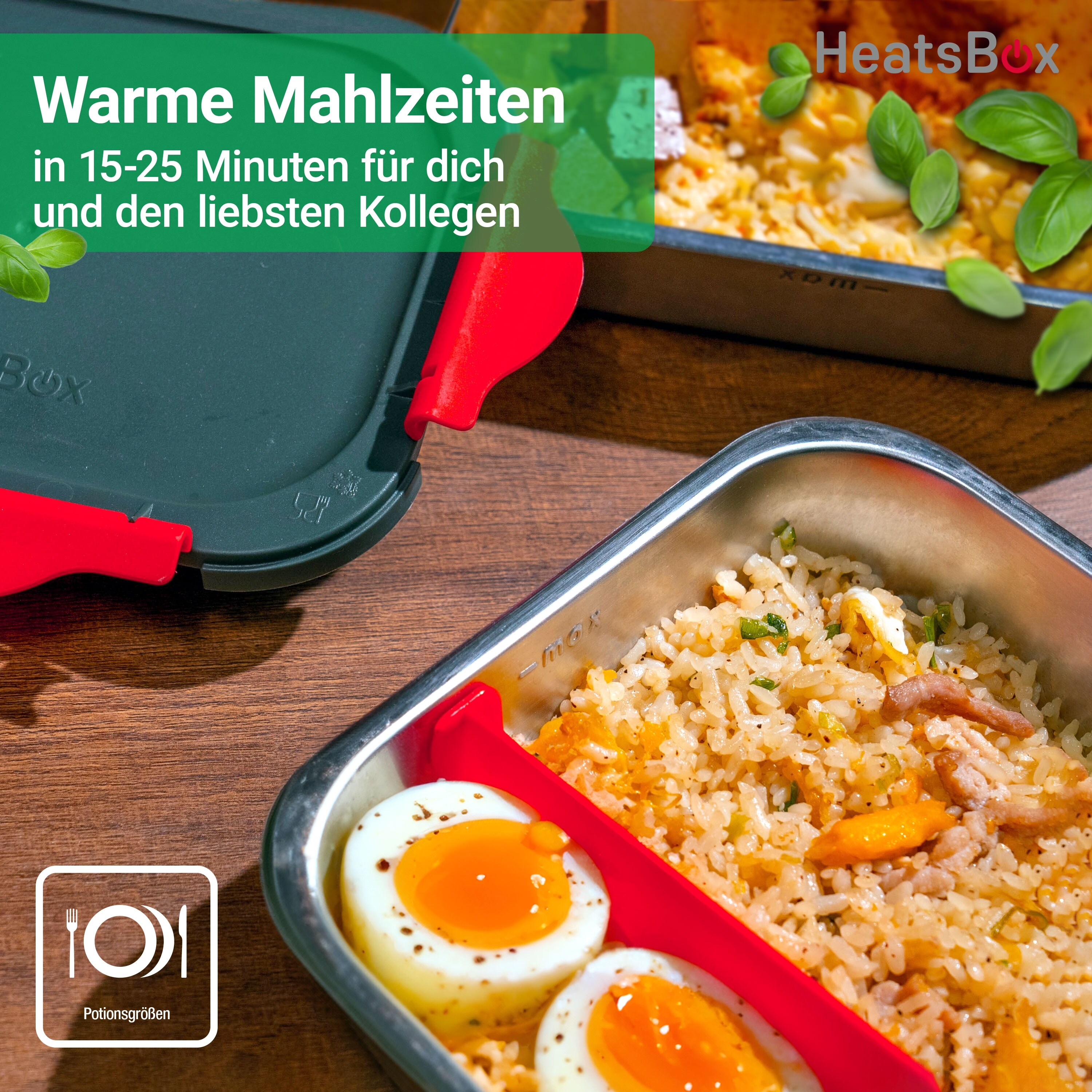 HeatsBox Style, Elektrische Lunchbox, 90 Watt, Innenschale 925 ml